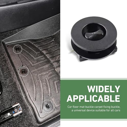 4PCS Car Carpet Fixing Clips, Double-Layer Twist Lock Interior Anti-Slip Locking Fastener Clips, Plastic Floor Mat Non-Slip Floor Mat Buckle, Universal for Most Cars (Black)