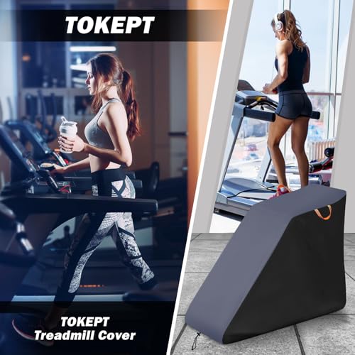 Treadmill Cover Waterproof Dustproof Running Machine Cover Exercise Workout Equipment Protective with Reflective Strips for Home Gym Indoor Outdoor