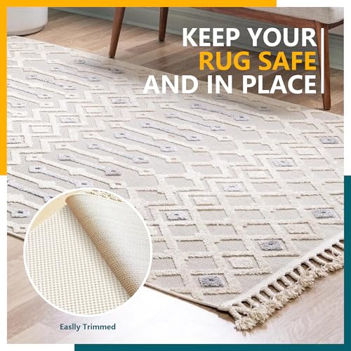 Non Slip Rug Pad Gripper 8x10 Feet Extra Thick Pads for Hardwood Floors,Anti Skid Mat Under Carpet,Runner Keep Area Rugs Safe and in Place - size: 8' x 10' (Rectangular)