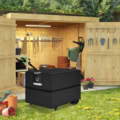 QH.HOME Waterproof Generator Cover 24x18x20 inch ,900D Heavy Duty Oxford with Secure Windproof Buckle- for Most Generators 3000-5000 Watt, Black - size: 24"(L) x 18"(W) x 20"(H)