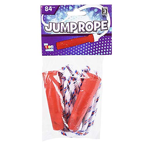 Durable Jump Ropes For Kids, Nylon with Plastic Handles, Indoor & Outdoor Skipping Activity, Party Favors, 84"