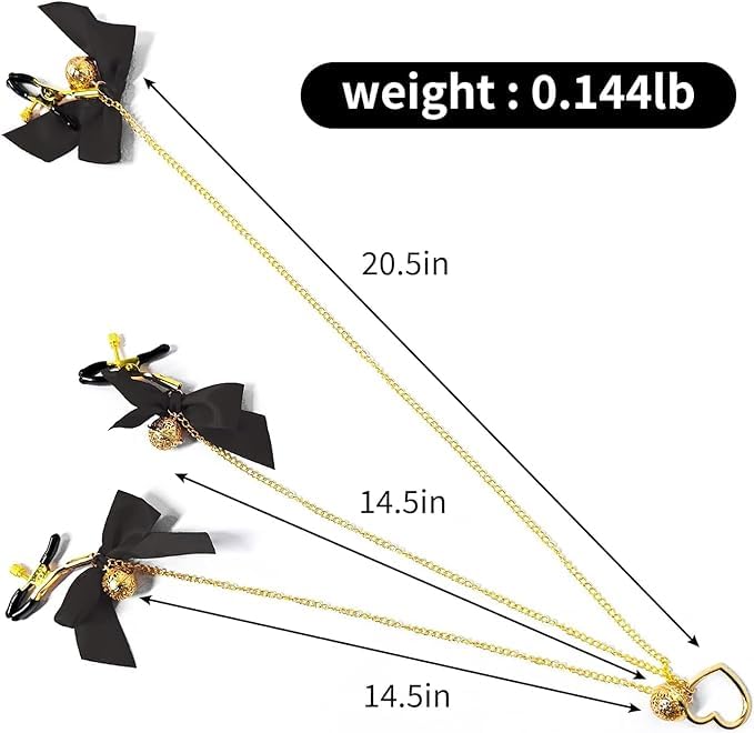 Nipple Clamps with Choker Set Adjustable Barbell Ring Bar Nipple Rings Body for Women,Non Piercing for Women Sexy Nipple Toys for Pressure for Adults Sweater FpT25q