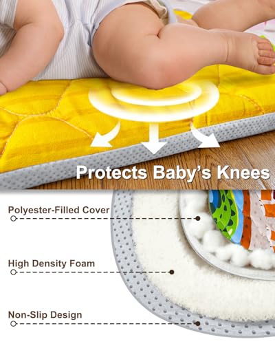 Baby Play Mat, 50x50 Playpen Mat with Machine Washable Cover | Removable, Thicken Cushioning Playmats for Baby, Non-Slip Bottom, Easy to Clean for Infants, Wild Animal - color: Wild Animal, size: 50" X 50"