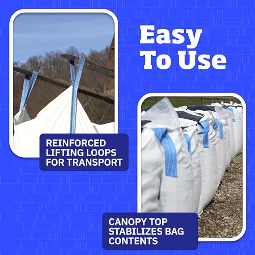 DURASACK Heavy Duty Builder's Bulk Bags 200 Gallon, Open Top | White Woven Polypropylene Contractor Trash Bags for Demo and Construction, Holds up to 2200 lbs - size: Single