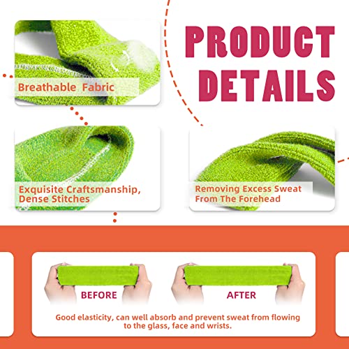 3 Pack Men & Women Sports Sweatbands Headbands - color: Orange,Green,Rose red