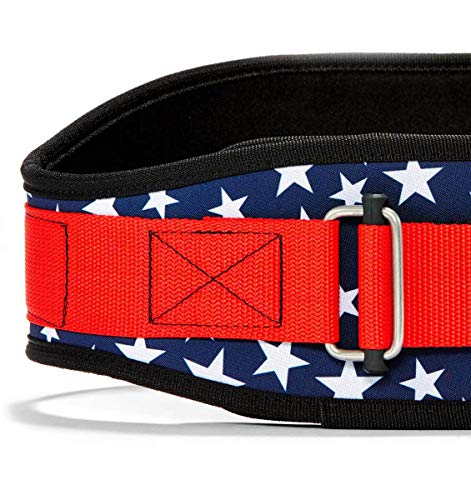 Schiek Sports 2006 Nylon 6 Inches Weight Lifting Belt - Support Belt for Power Lifting - color: Stars N Stripes, size: Small