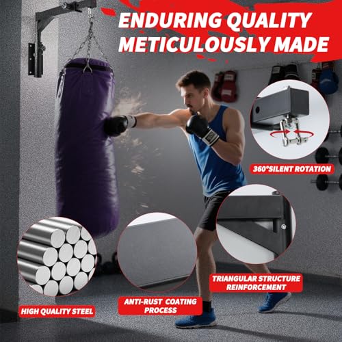 Heavy Bag Hanger Wall Mount Punching Boxing Bag Bracket Tube,Heavy Duty Adjustable Length & Height for Boxing, Taekwondo, Muay Thai Bags,for Home Gym Installation - color: square