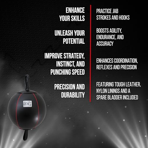 CLETO REYES Spheric Double End Punching Bag for Boxing Workout Practice Gym Training Equipment, MMA, Kickboxing, Muay Thai, Black