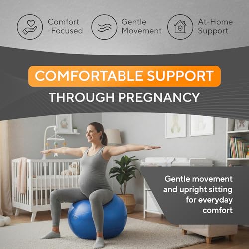 Exercise Ball – Yoga Ball for Pilates & Fitness - Birthing for Pregnancy, Stability, Core, Balance, Therapy for Physical Rehab, Workout for Home Gym & Office Chair, Fast Pump Included - color: Blue, size: L (for Height 5'4" - 5'10")