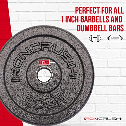 Standard 1 inch Cast Iron Weight plates - Superior Hammertone Finish, Wider Range 1.25-50 lbs Weights. Ideal for Dumbbell Handles, 1in Barbells, Adjustable Kettlebell Handles - Sold in Pairs - color: 7.5lb (Set of 2)