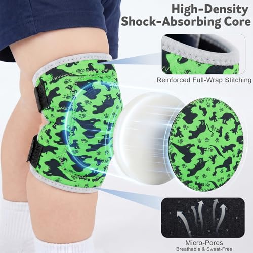 Soft Toddler Knee Pads and Elbow Pads Set with Bike Gloves | Non-Slip Toddler Knee Pads for Boys Girls 2-4 Years, Breathable Kids Protective Gear for Balance Bike, Scooter, Bicycle - color: Green