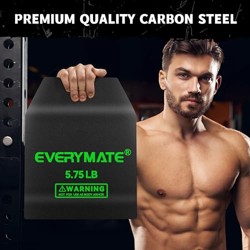 EVERYMATE Tactical Weighted Vest Plates – 3.75/5.75/8.75/14.5/19.75LB Pairs – Insert Weighted Vest Plates- Contoured Ergonomic Fit – WODs, Strength Training, Running, Weight Plates for Vest - color: 5.75LB*2, size: Curved