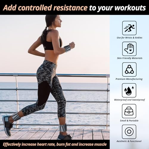 Wrist & Ankle Weights, Adjustable Bands for Women & Men Workouts, Set of 2 – 2lb or 4lb (1lb or 2lb each strap) Ideal for Runs, Jogs, Walks, Yoga, Dance, Pilates, Cardio, Aerobics, Strength Training - color: Blush, size: 2LB (1LB each)