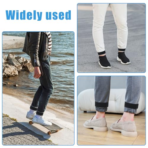 Black Boot Straps, 2 PCS Elastic Polyester Ankle Straps for Cowboy Boots Adjustable Boots Bands Self-adhesive Trousers Blouses Elastic Strap Band with Hook and Loop for Hiking Fishing Hunting - style: solid color