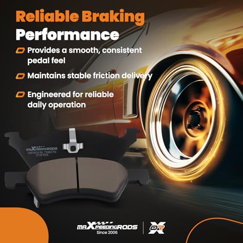 maXpeedingrods D857 D858 Front Rear Brake Pad Set for Chrysler Town & Country 2001-2007, for Dodge Grand Caravan 2001-2007 - size: D857&D858