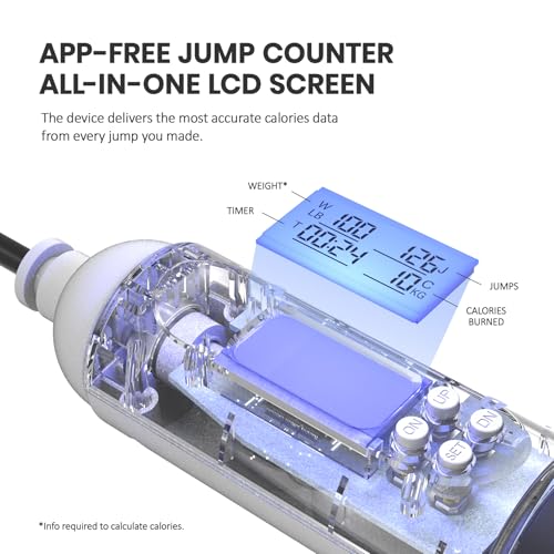 multifun Digital Jump Rope with Smart Counter & Timer - Adjustable Speed Skipping Rope for Fitness, Weight Loss, Boxing, MMA - Tangle-Free Ball Bearings & Anti-Slip Handles for Men, Women, Kids.(Check 2026 New Evolution for 3s Rope Swap) - color: 2026 Evo