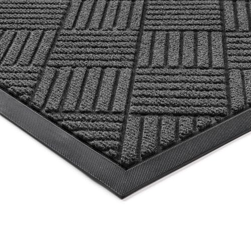 100pointONE Front Door Mat, Heavy Duty Indoor Outdoor Doormat, 72" x 24" Low Profile Outdoor Mats for Home Entrance, Stain and Fade Resistant Welcome Mat Ideal for High Traffic Area, Diamond Grey - color: Grey Diamond, size: 2' x 6' (Rectangular)