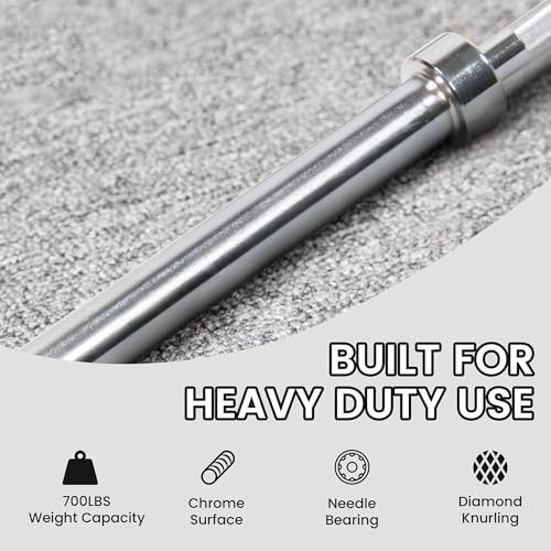 Fitvids 2 Inch Olympic Barbell Bar, 5/6/7 Feet Bar with Collar for Home Gym Strength Training, weight lifting, Bench Press, 700 LB Capacity - style: 7-Foot