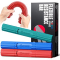 FitBeast Flex Therapy Bar, Tennis Elbow Therapy Bar - Ideal for Relieve Tendonitis Pain & Improve Grip Strength, Fitness Resistance Bar for Golfers Elbow & Tendinitis, Twist Bar for Physical Therapy - color: 3 Piece Set - Red Green Blue