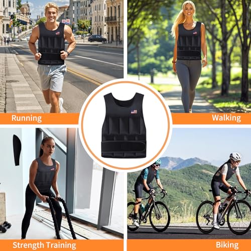 Wolliwa Adjustable Weighted Vest for Men Women,2-30 Lbs Adjustable Weighted Vest with Straps Womens Running Weight Vest for Walking Strength Training Fitness - size: Adjustable 2-12 Lbs