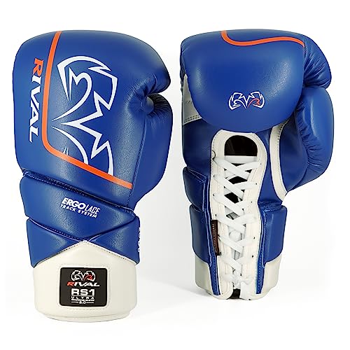 RIVAL Boxing RS1 2.0 Ultra Pro Sparring Gloves, Lace-up Closure - Super-Resistant Microfiber, Soft Inner Lining, and High-Density Padding - color: Blue, size: 16 oz.