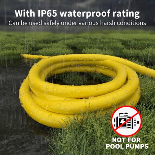 HUANCHAIN 12/3 Gauge Heavy Duty Outdoor Extension Cord 75 ft Waterproof with Lighted end, Flexible Cold-Resistant 3 Prong Electric Cord Outside, 15Amp 1875W 12AWG SJTW, Yellow, ETL - color: Yellow, size: 75FT
