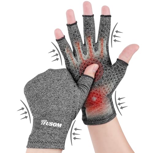 Compression Gloves Arthritis Gloves for Women for Pain,Fingerless Compression Wrap for Hand Pain and Osteoarthritis，Anti-Slip，Unisex,XL,DarkGrey - color: Darkgrey, size: X-Large