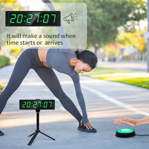 YZ Gym Timer Clock for Home Gym, Fitness Timer with Stopwatch, Large Digital Stopwatch Countdown Clock, 12/24H Digital Wall Clock, with Stand - style: battery (with stand)
