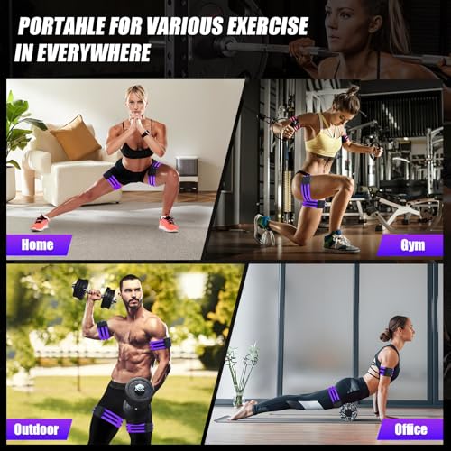 Booty Bands, Blood Flow Restriction Bands for Women/Men, Adjustable BFR Training Bands for Glutes & Hip Building, Occlusion Resistance Bands - color: Purple