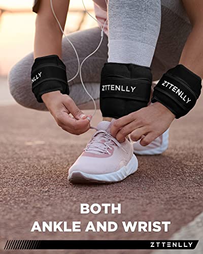 Adjustable Ankle Weights for Women Men and Kids | 1 Pair 5 10 15 18 20 Lbs Leg Wrist Ankle Weight Straps for Yoga, Walking, Running, Aerobics, Gym, Dance, Pilates, Cardio - color: Black, size: 5lb(2.5*2)