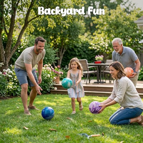 FUTUREPLUSX 6PCS Inflatable Playground Balls, 8.7 Inches Kickball Dodge Ball with Pump, for Kids Indoor and Outdoor Play, Party Favors
