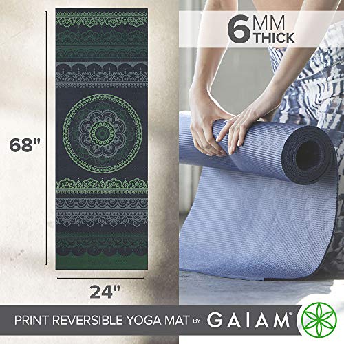 Gaiam Yoga Mat - Premium Print Reversible Extra Thick Non Slip Exercise & Fitness Mat for All Types of Yoga, Pilates & Floor Workouts - color: Boho Folk