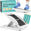 Slant Boards for Exercise, Wooden Slant Board, Calf Stretch Board with 7 Incline Angles, Velour Board, Balance Board & Calf Stretcher, Portable Incline Board for Physical Therapy, Ankle Mobility, Heel & Knees - color: White
