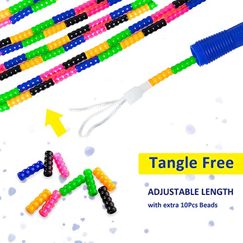 Double Dutch Jump Rope 16 Ft 2 Pack, Long Jump Rope for Kids Adults, Skipping Rope Soft Beaded Multiperson