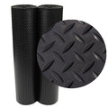 Rubber-Cal Diamond-Plate Rubber Flooring Roll - 3 mm x 4 ft x 1 ft Roll - Black - size: 12"L x 48"W x 0.1"Th