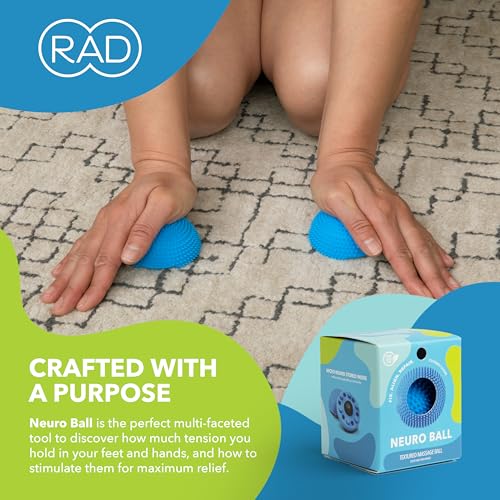 RAD The Original Neuro Ball – Foot Roller & Textured Massage Ball for Myofascial Release, Plantar Fasciitis, Hands & Face – Spiky Therapy Tool for Muscle Relief - style: Neuro Ball