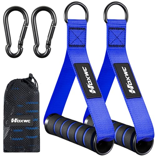 HOXWC Cable Handles Gym Equipment, Heavy Duty Resistance Band Handles, Replacement Exercise Handles for Cable Machine, Pulley System, Strength Trainer, Pull Down Workout, Home Gym Cable Attachments - color: Blue