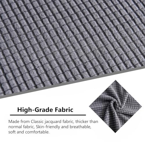 NILUOH Wingback Chair Slipcover 2 Pieces, Stretch Spandex Wingback Chair Covers Washable Slipcover for Wingback Armchairs Non-Slip Furniture Protector with Elastic Bottom for Living Room - color: Dark Gray