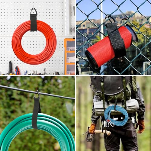ZTSXLLIM Extension Cord Storage, Electrical Cord Organizer, Cable Clip 8PCS | Assorted Sizes, Heavy Duty Ties, Cord Straps with Carabiner, Indoor and Outdoor, For Garage, House, Yard, Storage, Workshop - size: 3L/3M/2S