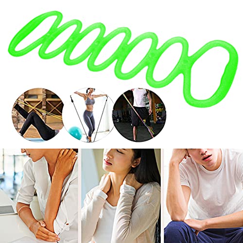 7 Ring Stretch Resistance Exercise Band, Workout Bands Yoga Stretching for Home Fitness, Foot, Leg and Arm Exerciser Stretch Band, Center Workout Walking Exercise - color: Green