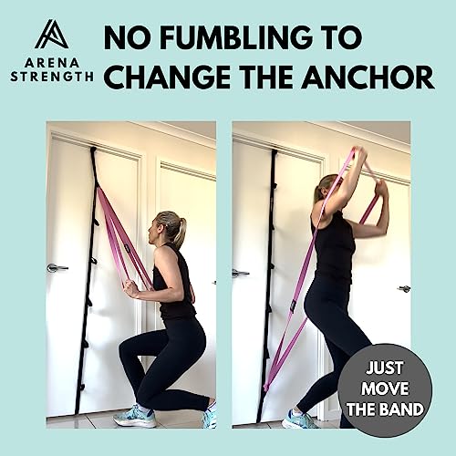 Arena Strength Multi Loop Door Anchor Strap for Resistance Bands - Fits Up to 9 ft Doors - Heavy Duty - Easy to Install - Full Body Home Workouts