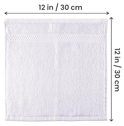 Utopia Towels 12 Pack Premium Wash Cloths Set, 12 by 12 Inches, 100% Cotton Ring Spun, Highly Absorbent and Soft Feel Essential Washcloths for Bathroom, Spa, Gym, and Face, White - color: White, size: 12 Wash Cloths