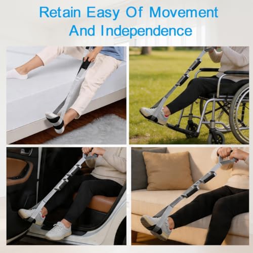 39 Inch Leg Lifter After Hip Replacement and Knee Surgery Recovery Rigid Leg Lifter Strap with Padded Foot Loop Elderly Mobility Aid