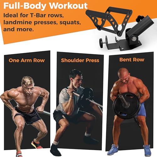 EVERSTRONG T Bar Row Attachment with V Bar Attachment Landmine Handle - 360 Swivel Landmine Attachment for Barbell for Full-Body Workout in Home Gym - Small Spaces - Deadlifts Squats Landmine Stand - style: 2" Rack/Wall Mount with V Grip