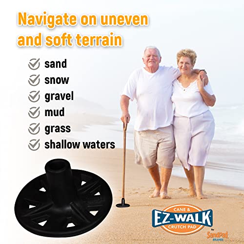 EZ-Walk/SandPad™ LandPad All Terrain Stabilizer Cane Tip by American Ventures Ltd. (Single Pack) - size: Single Pack w/Tape Adapter (Canes Only)