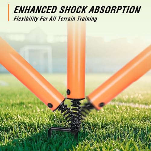Hikeen Telescopic Length Soccer Poles Fixed & Collapsible Options Agility Training Hurdles and Football Obstacle for Teenager Soccer Training Outdoor Sports Speed Training Equipment - size: Long-57.5", style: 4 rods