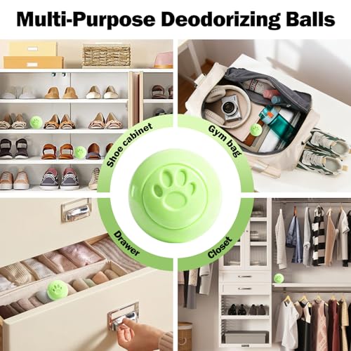 SCENTORINI Shoe Deodorizer Balls for Smell Shoes Boots, 8 * Jasmine Scent | Sneaker Deodorizer Balls, Odor Eliminator, Long Lasting Shoe Freshener for Gym Bags, Drawers and Small Spaces