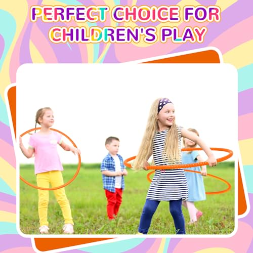 Shappy 6 Pcs Exercise Hoop Detachable Adjustable Plastic Toy Playground Toys Colored Hoop Circles for Teens Games Gymnastics Dog Agility Equipment Party Decor - color: Orange, size: 26 Inch