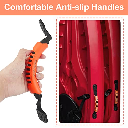 HLOGREE Kayak Handles 2/4 Pack,Kayak Carry Handle with Rivets,Kayak Replacement Handles,Kayak Handles for Emotion/Pelican/Hobie/Lifetime/sit on top/Ocean/Wilderness Accessories,Kayak Parts - color: Orange - 2PCS Kayak Handles