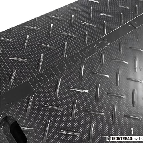 Ground Protection Mat 2’ x 8’ – ½” Thick - Recyclable HDPE Diamond Tread Pattern - Non-Slip Reusable Waterproof - Driveway & Construction Mats for Equipment & Landscaping – 5 Pcs Pack - size: 2' x 8' - 1/2"